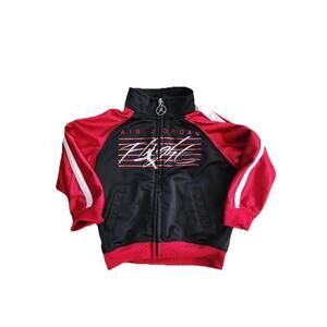 Air Jordan Toddler Jacket Size 24M  Dark Red Black Zip Up Logo Kids